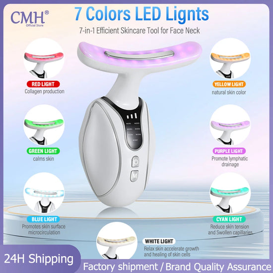 CMH Face Massager Anti Wrinkle Skin Microcurrent RF Neck Face Beauty Instrument Facial Lifting Machine Tighten Sagging Skin Care