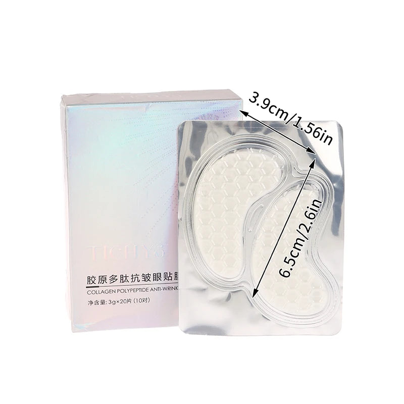 10 Pairs Eye Mask Collagen Anti-Wrinkle Lift Firming Gel Mask Fine Dark Lightens Lines Eye Reduces Moisturizes Circles Wrinkle