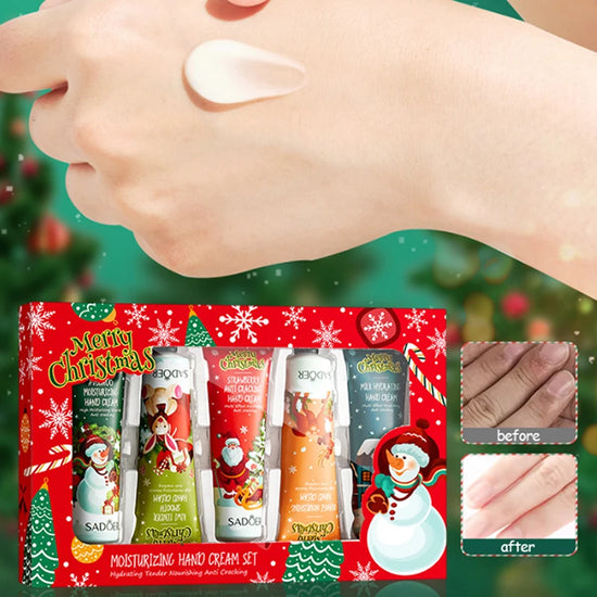 5Pcs/box Christmas Hand Cream Set Cream Texture Travel Pack Durable Moisturizer Gift For Women 30g/piece